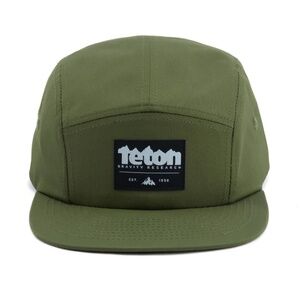 Teton Gravity Research Twill 5 Panel Camper Hat, Olive Green, Never Worn